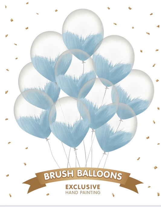 Light blue Brush Balloons - Pack of 10