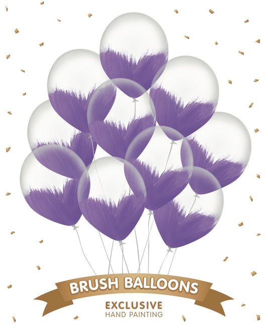 Purple Brush Balloons - Pack of 10