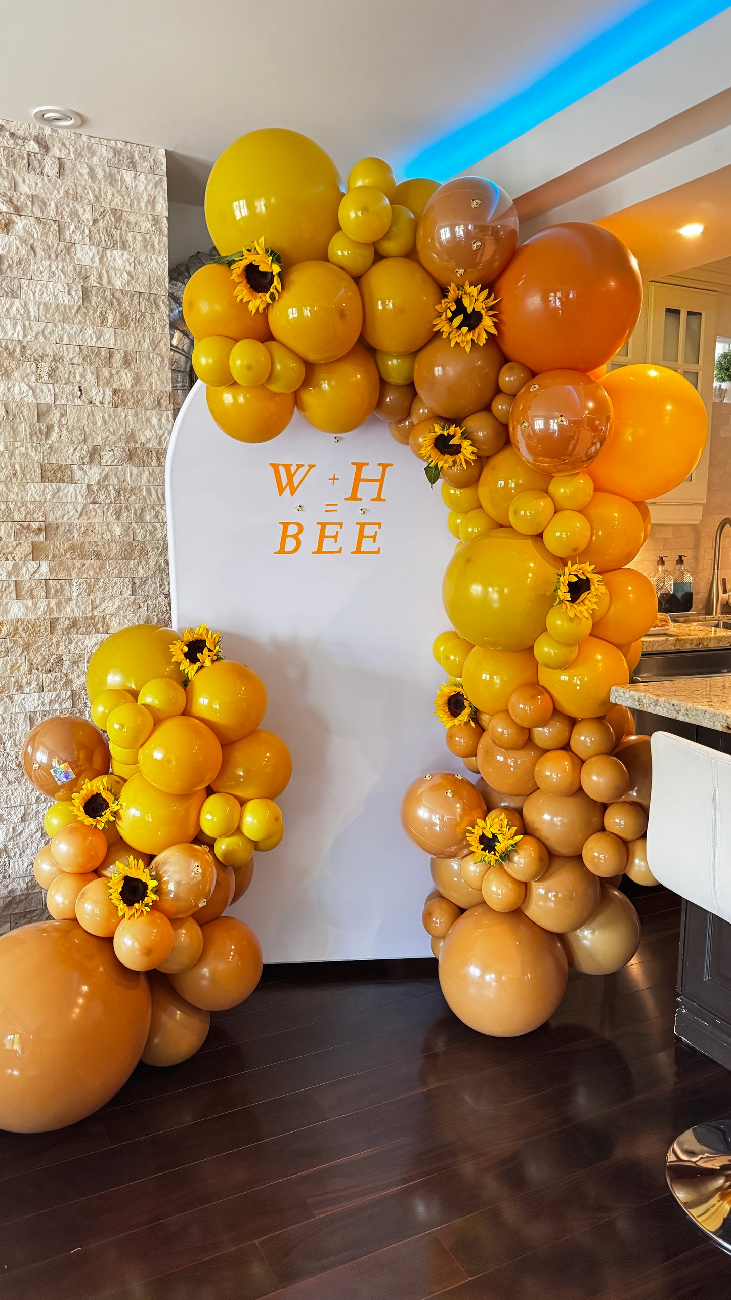 Bee-Themed Bridal Shower Balloon Backdrop