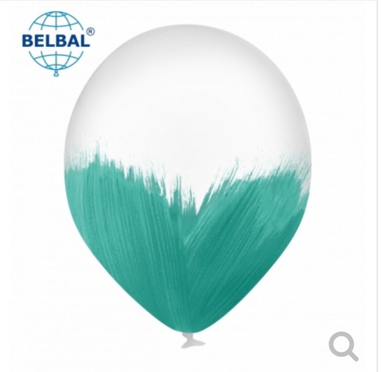 Turquoise Brush Balloons - Pack of 10