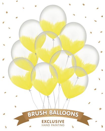 Yellow Brush Balloons - Pack of 10