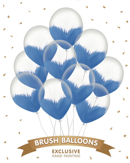 Dark Blue Brush Balloons - Pack of 10