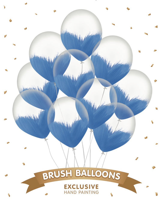Dark Blue Brush Balloons - Pack of 10