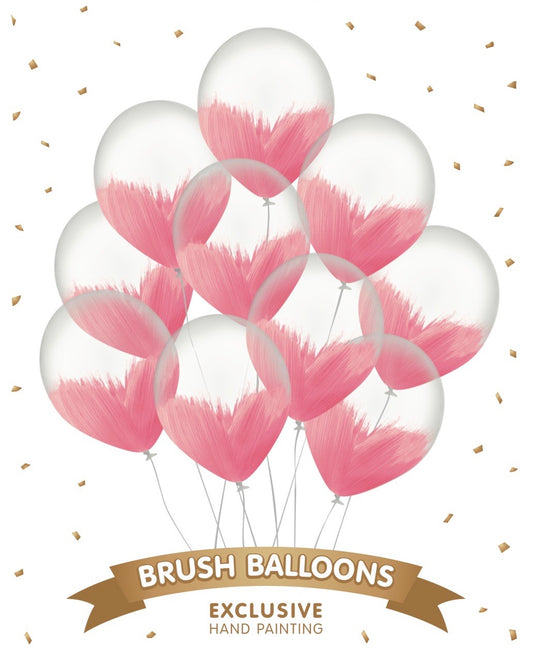 Pink Brush Balloons - Pack of 10