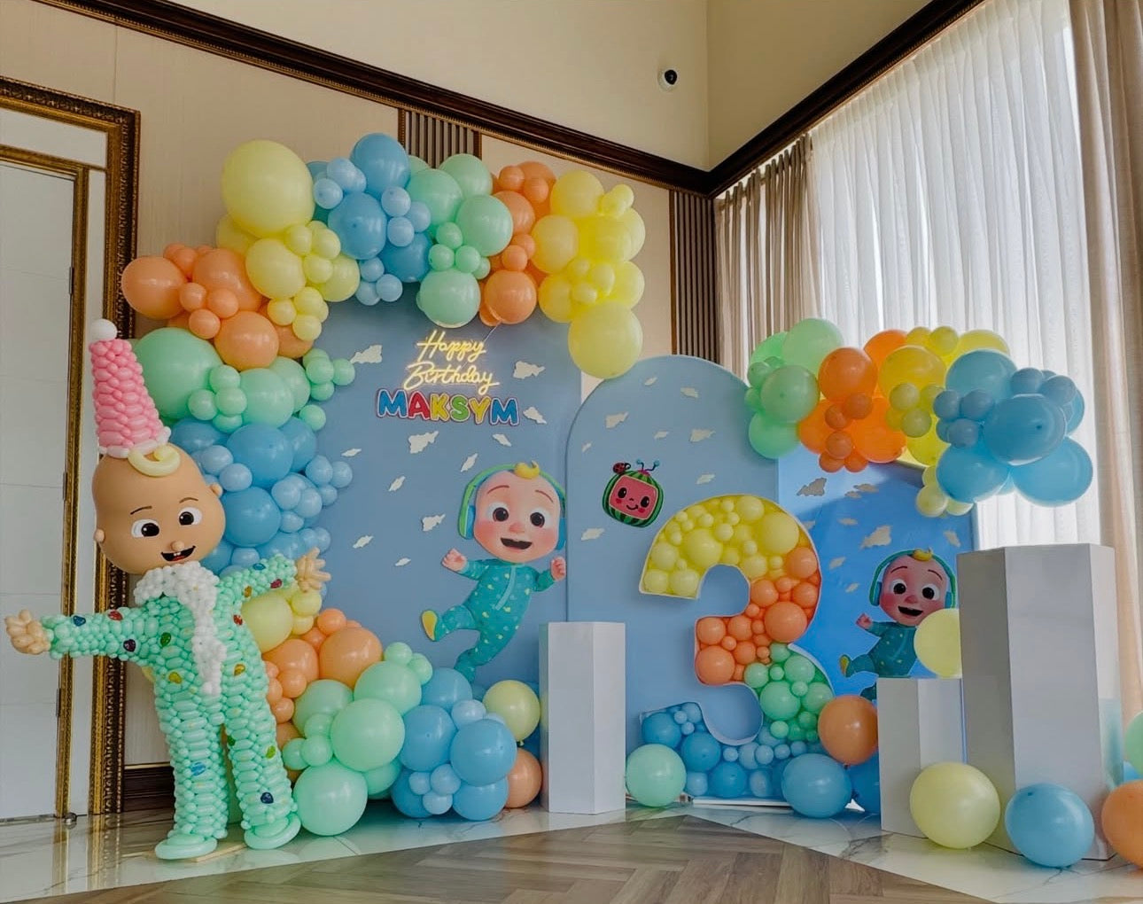 Cocomelon Rainbow Birthday Backdrop