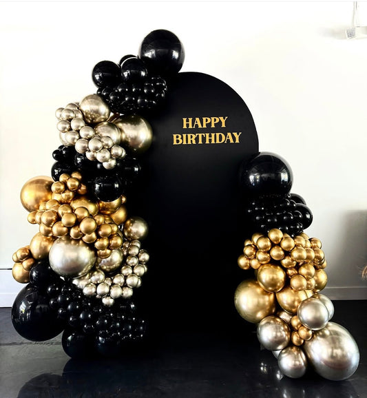 Backdrop Birthday "Black and Gold Chic Style"