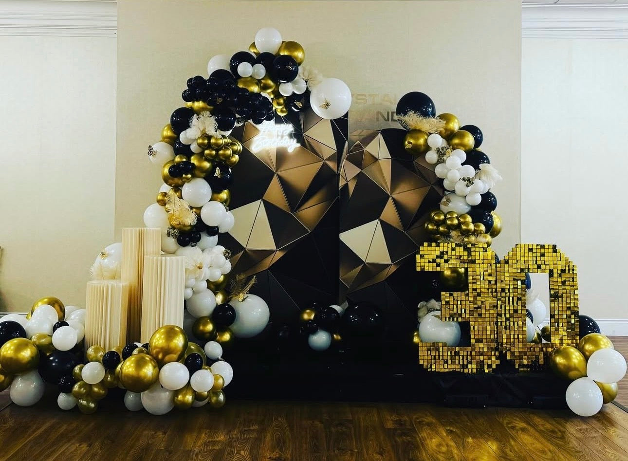 Black & Gold Luxe Celebration Backdrop
