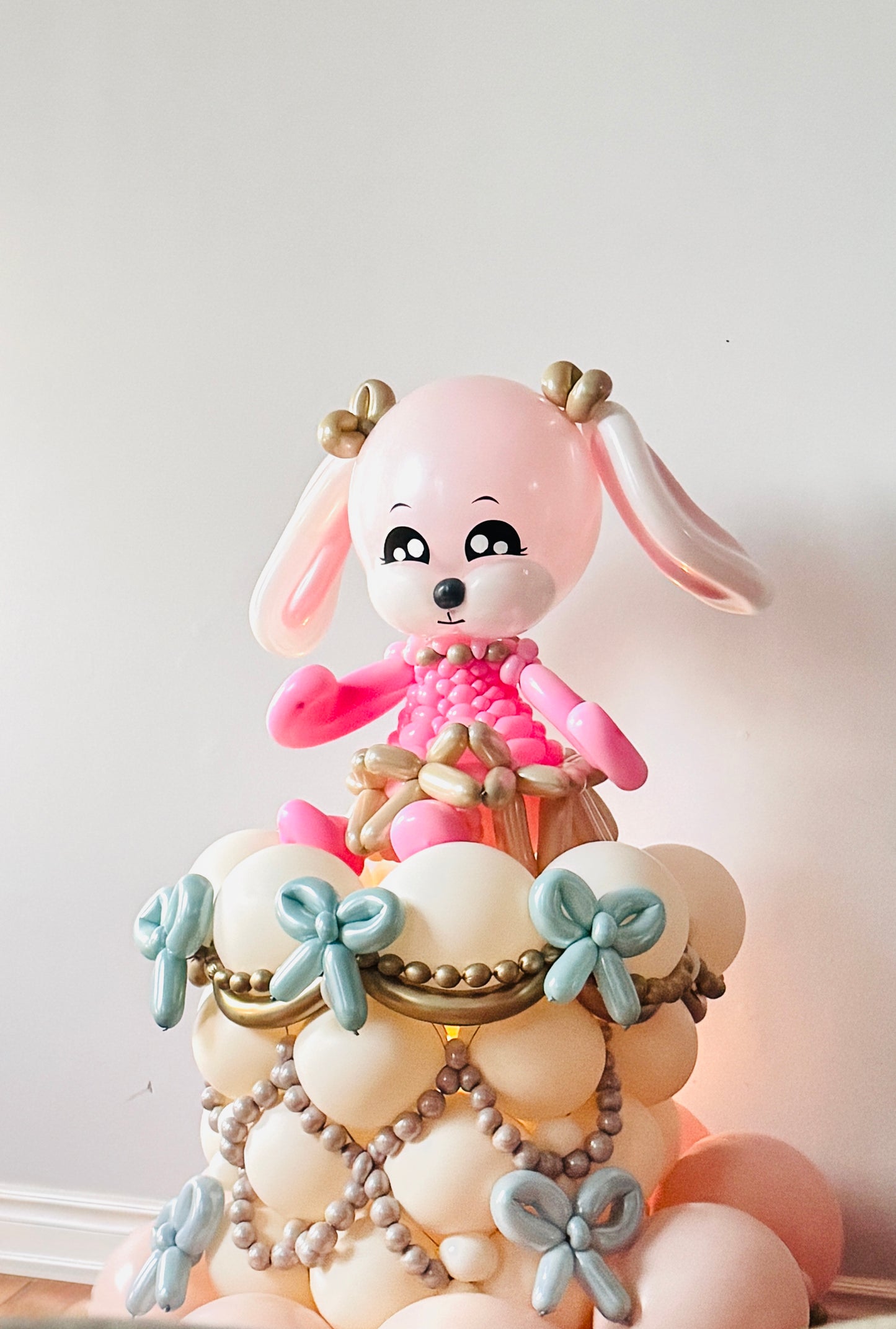 Bunny Balloon Sculpture on a Balloon Cake