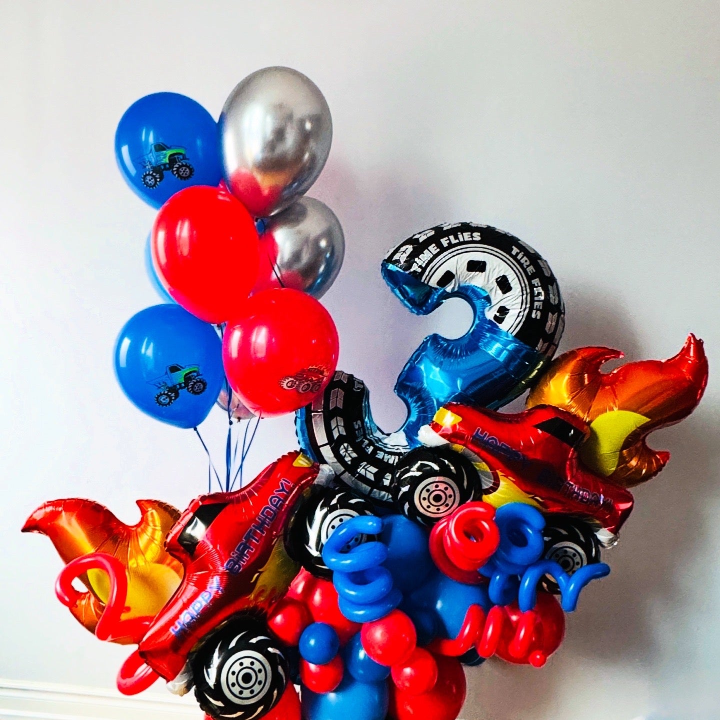 balloons number stuck arrangement