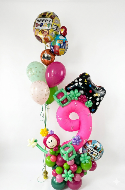 balloons number stuck arrangement
