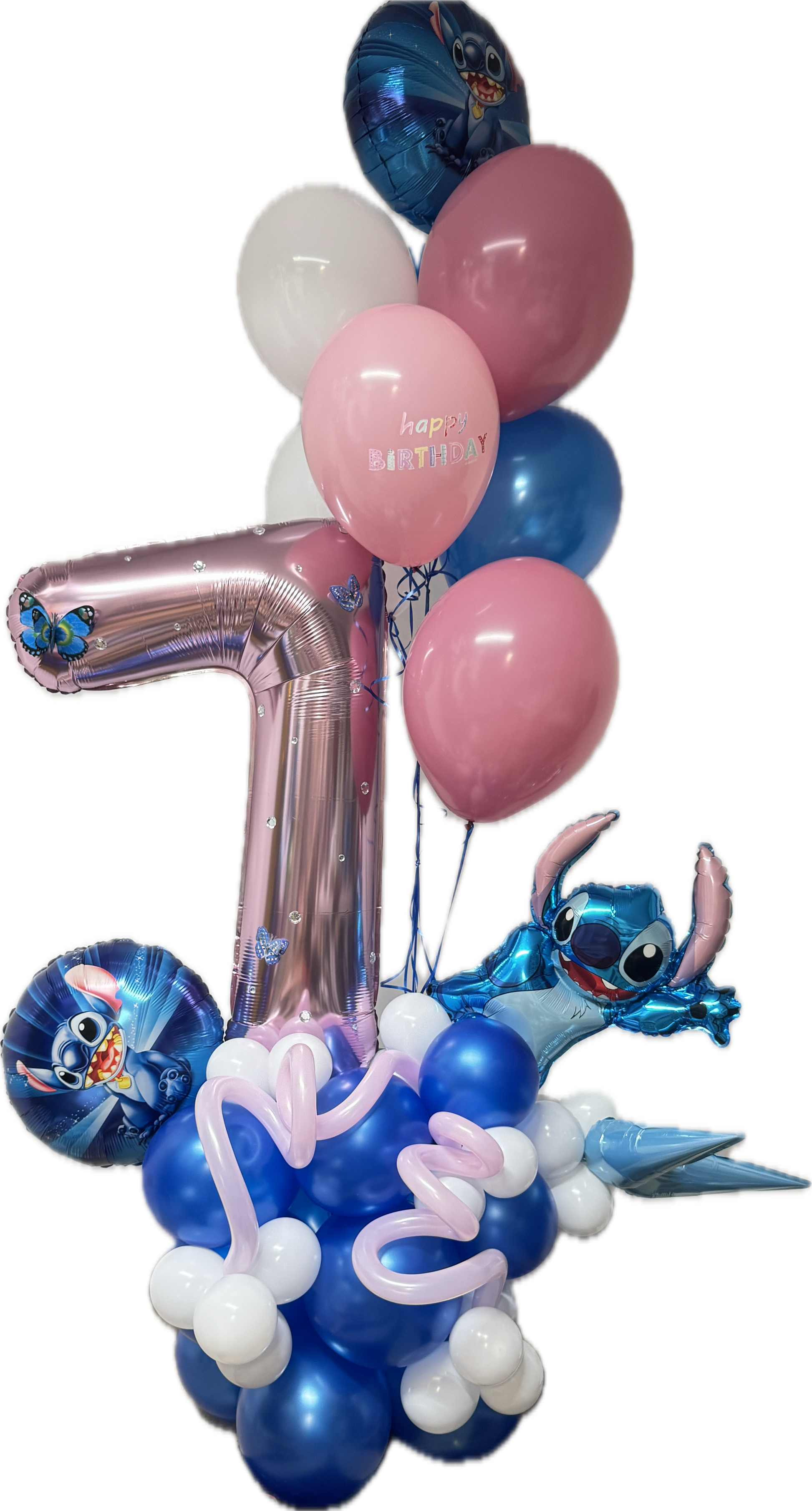 balloons number stuck arrangement