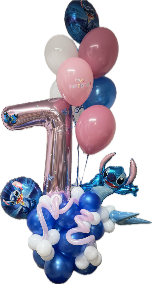 balloons number stuck arrangement