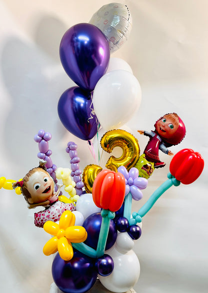 balloons number stuck arrangement