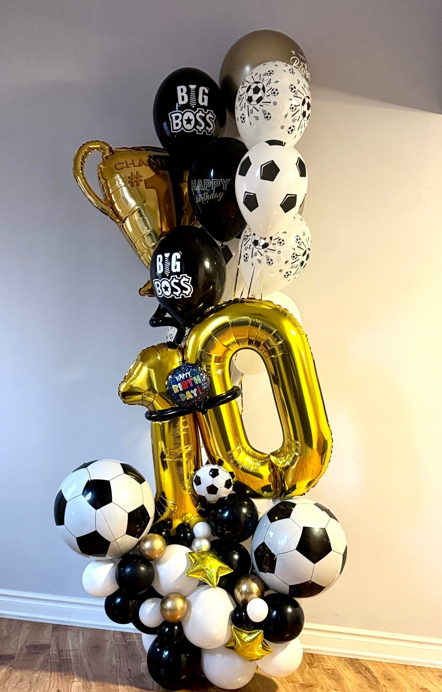 balloons number stuck arrangement
