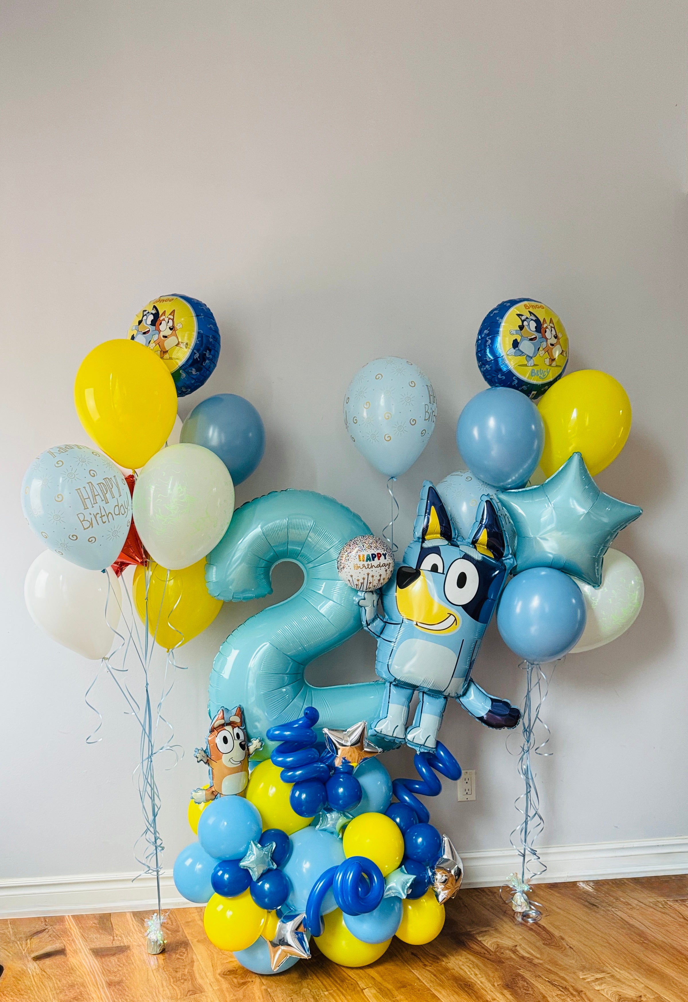 balloons number stuck arrangement