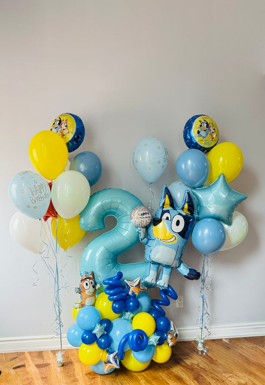 balloons number stuck arrangement