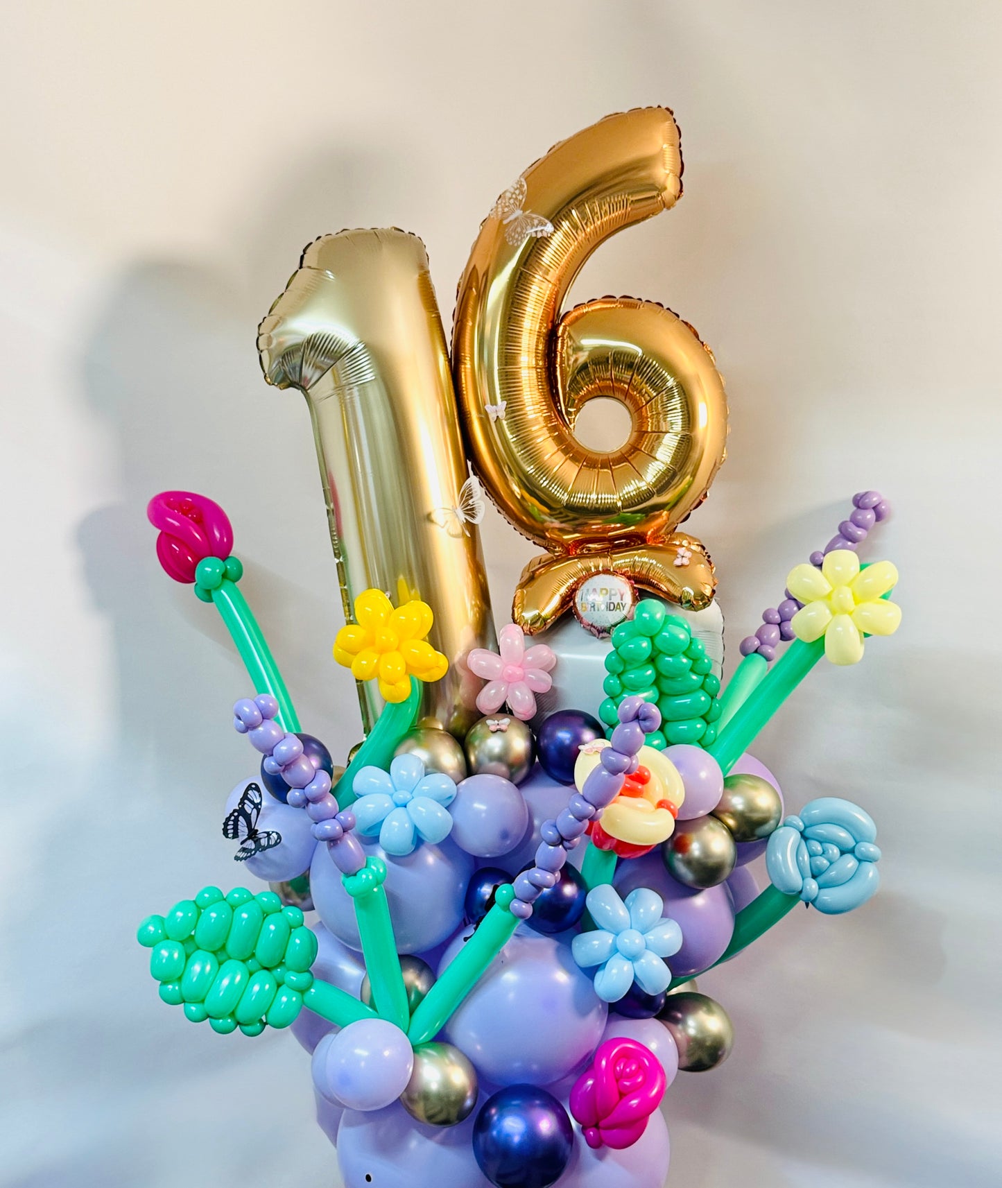 balloons number stuck arrangement