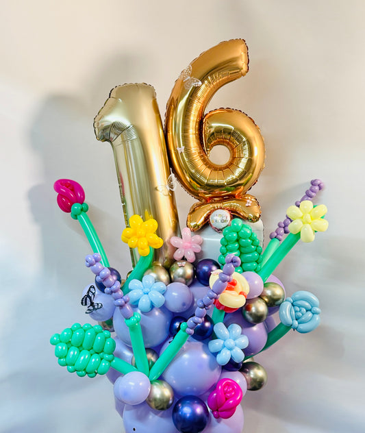 balloons number stuck arrangement