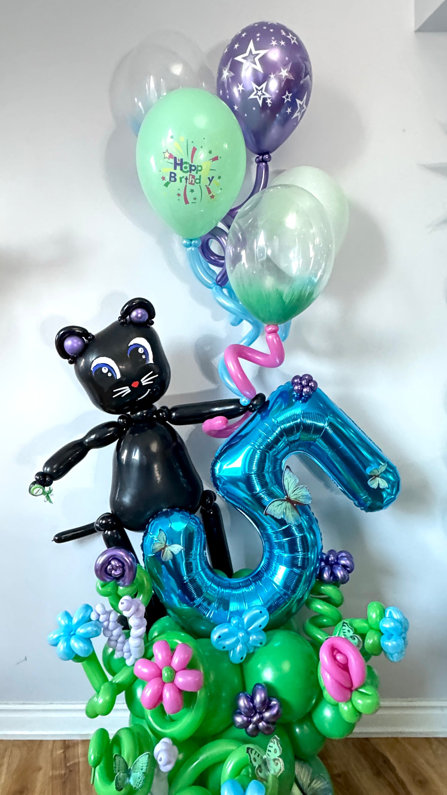 balloons number stuck arrangement
