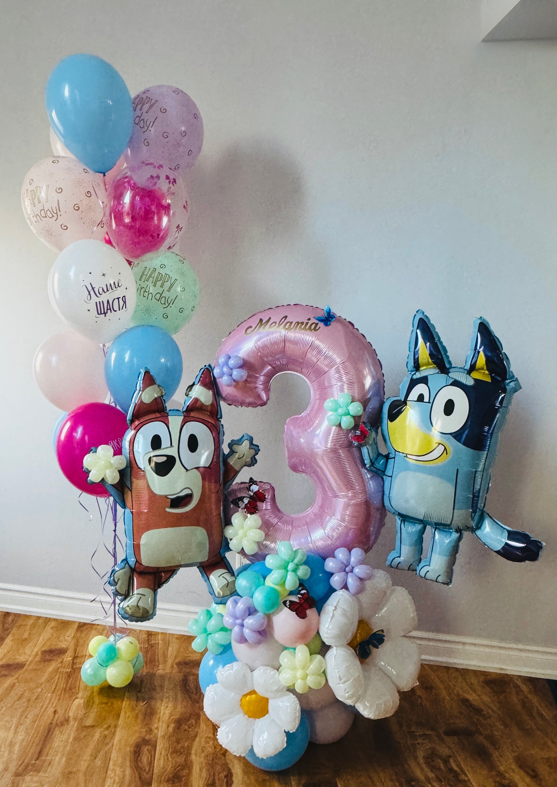 balloons number stuck arrangement